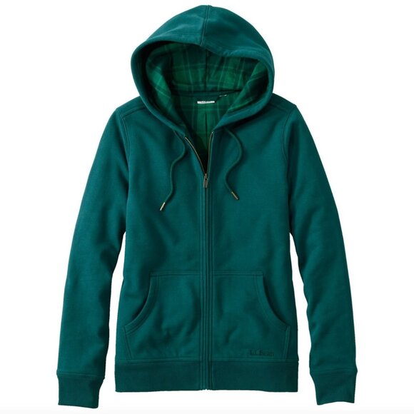 L.L. Bean L.L.Bean 1912 Sweatshirt, Flannel-Lined Hoodie (Green) - Picture 1 of 16